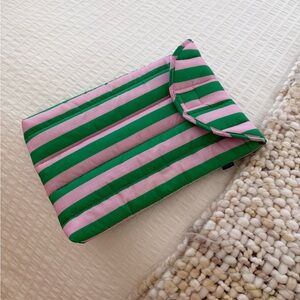 BAGGU Striped Pink and Green 13 inch Laptop Case